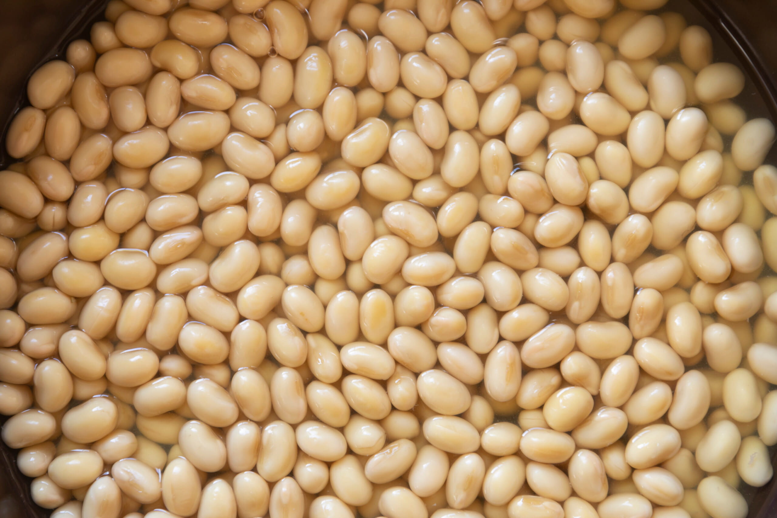 キッチンに並べられた干し椎茸や大豆などの乾物食材